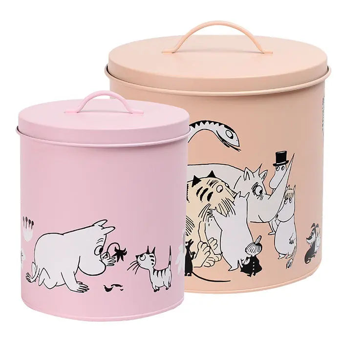 Opbevaringsdåser Mumitroldene Pink 19 cm + beige 21 cm