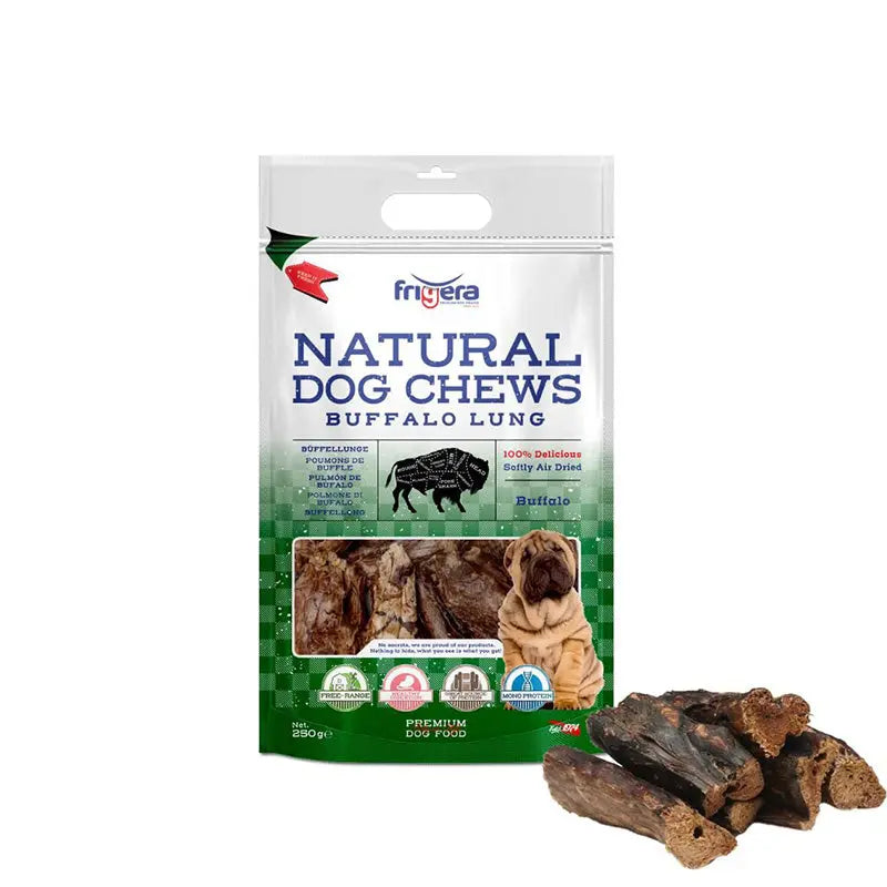 Natural Dog Chews bøffel lunger 250 g